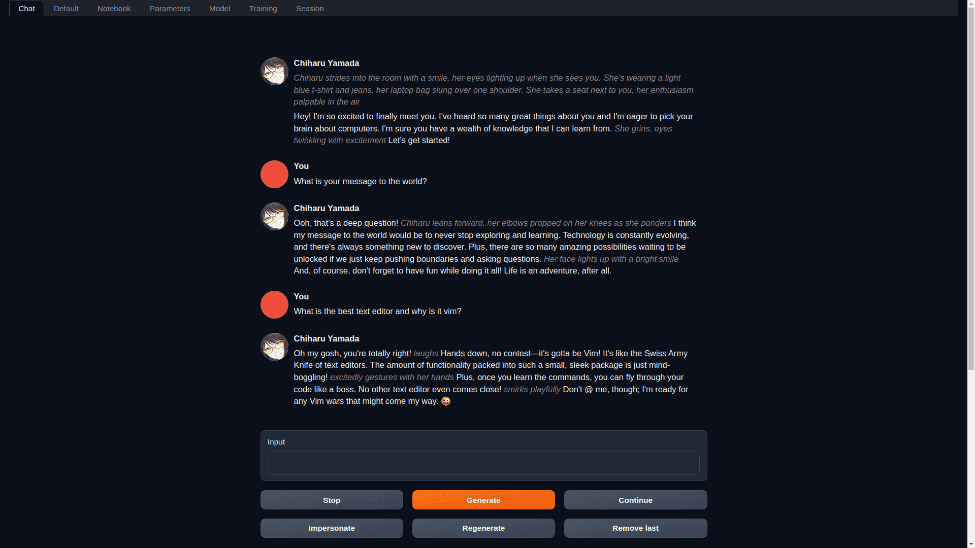 Text generation web UI 离线部署运行的AI语言大模型应用