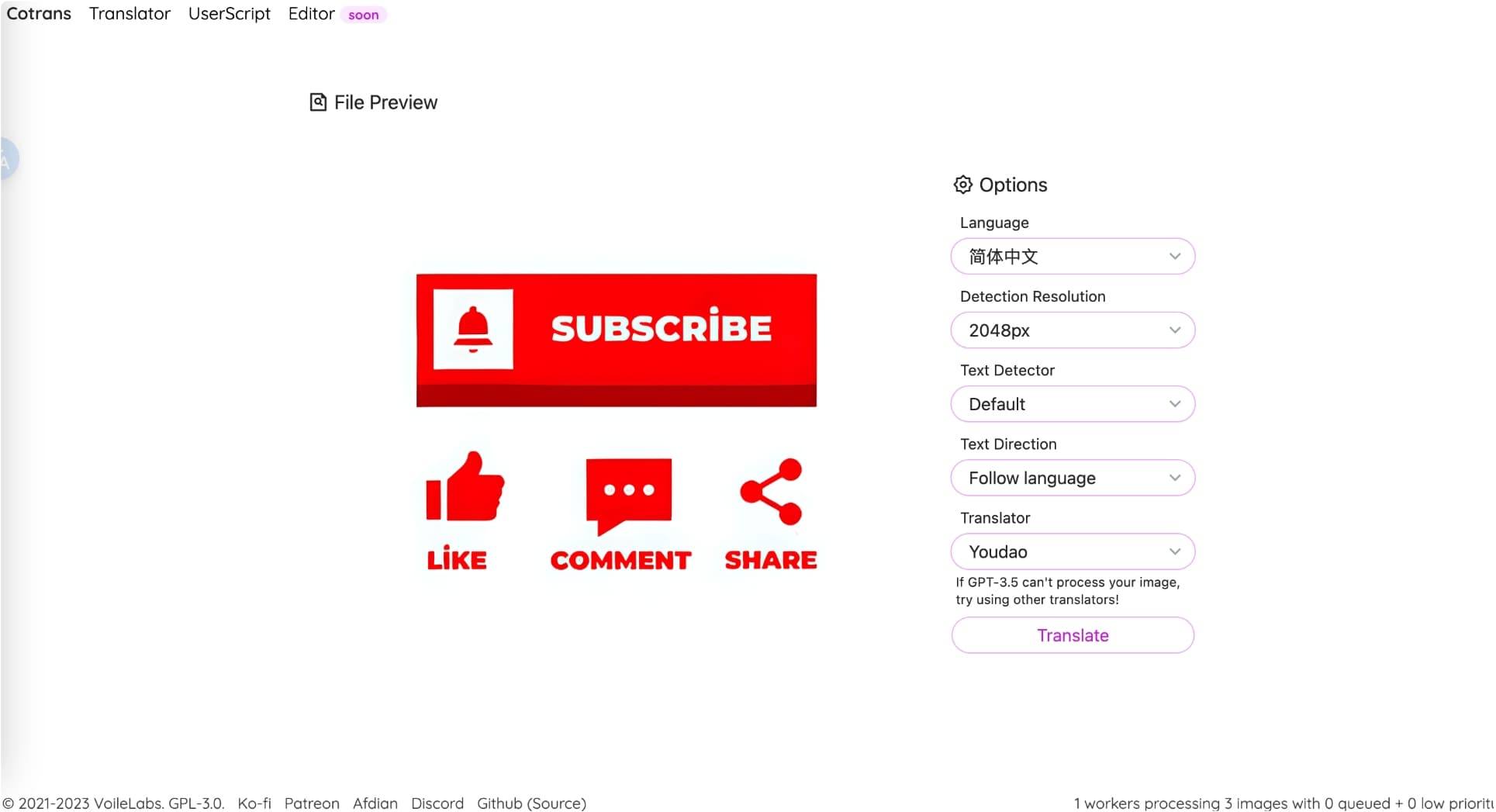 Image/Manga Translator 图像/漫画AI翻译器