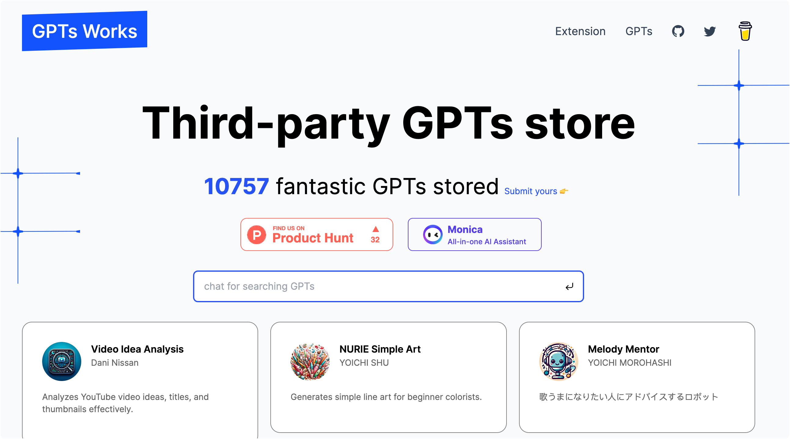 GPTs Works 第三方 GPT 商店，开源 GPTs 导航