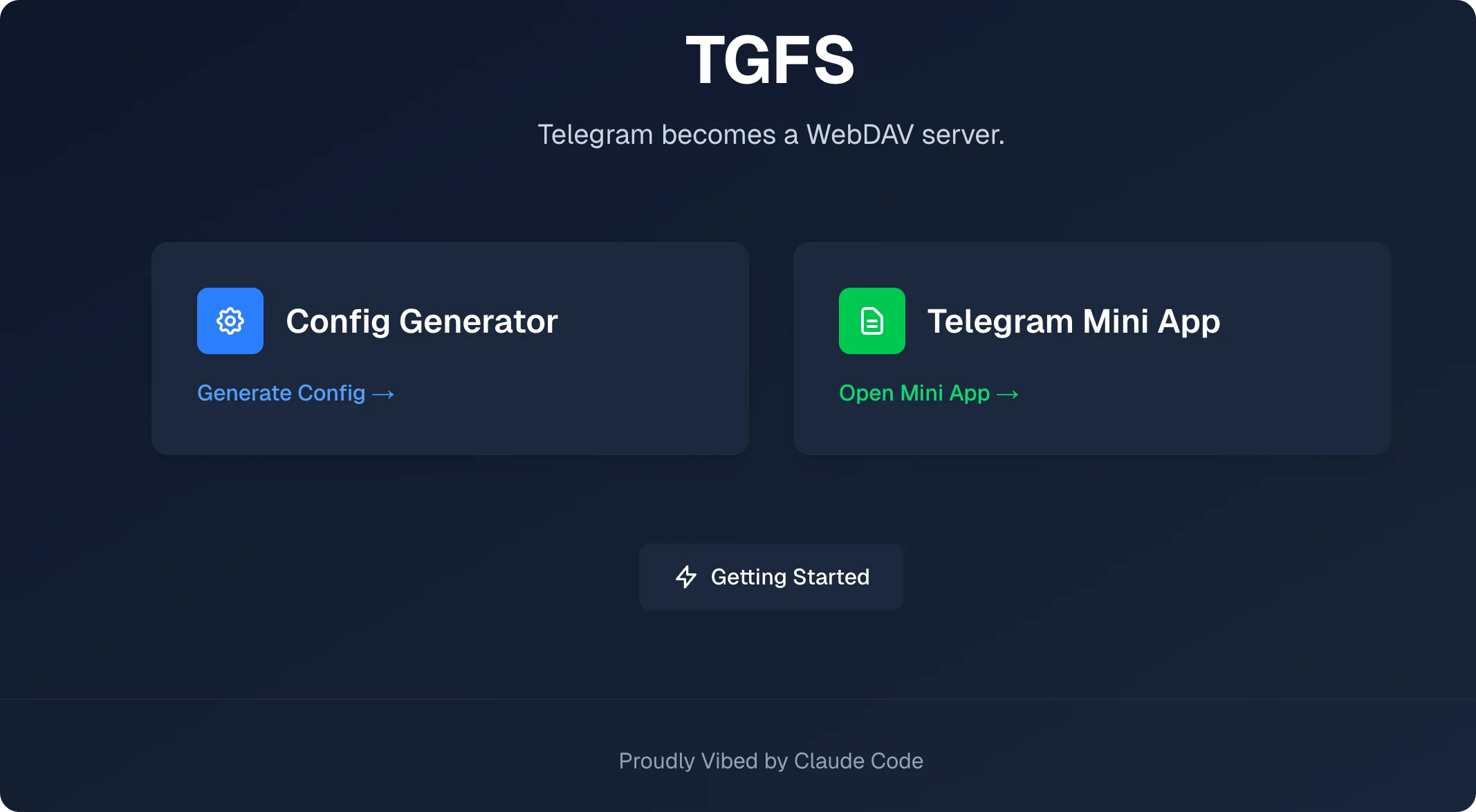 TGFS:把 Telegram 变成 WebDAV 云盘,支持无限文件大小