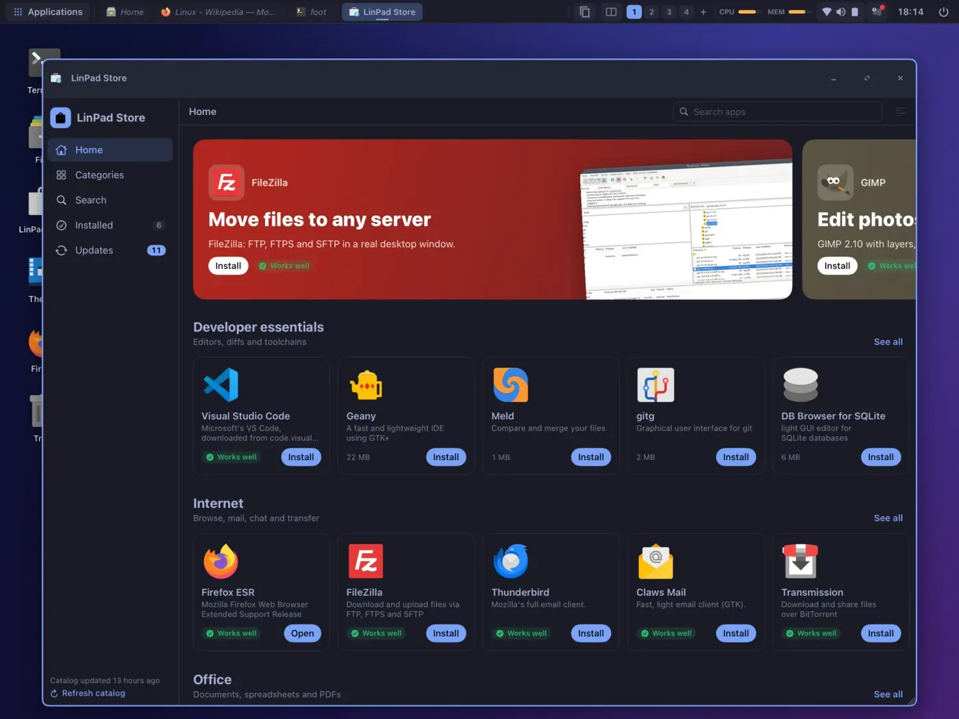 LinPad：在 iPad 本机运行 Linux 桌面，让iPad变成真平板电脑。支持 Firefox、VS Code 和终端，无须越狱