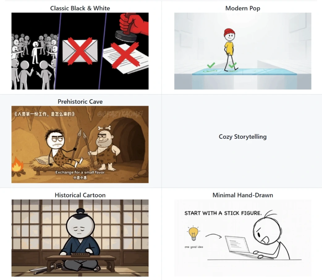 Stickman Video Director 火柴人视频六格画风参考